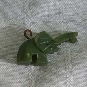 Vintage BC Nephrite Jade Elephant Pendant